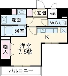 アビタシオン今池マルシェ ワンルームの間取図画像