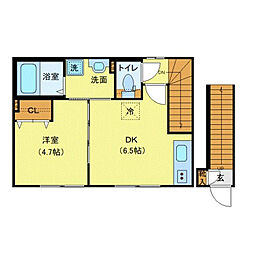 JR総武線 阿佐ケ谷駅 徒歩9分の賃貸マンション 2階1DKの間取り