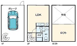 Ｇ−ＨＡＮＧＡＲ1821 1階ワンルームの間取り