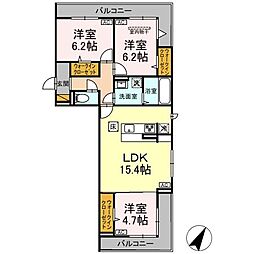 ガーベラ・グレイス 3階3LDKの間取り