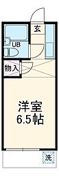 アゼリア宮崎台 2階ワンルームの間取り