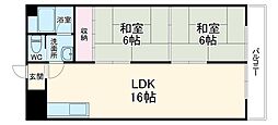 名古屋市営桜通線 鶴里駅 徒歩7分の賃貸マンション 4階2LDKの間取り