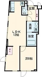 東急東横線 都立大学駅 徒歩8分の賃貸マンション 1階1LDKの間取り