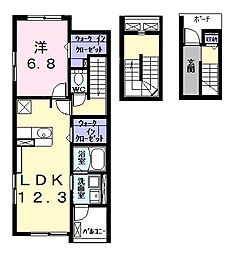 コンフォート 3階1LDKの間取り