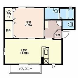 グレース 2階1LDKの間取り