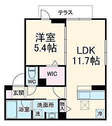 ディーソラーナ 1階1LDKの間取り