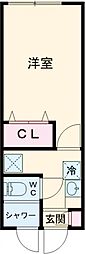 三喜コーポ 3階1Kの間取り