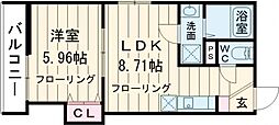 立川セイワレジデンスII 1階1LDKの間取り