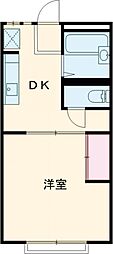 フェリース 2階1Kの間取り
