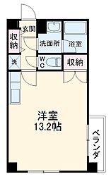 アロンノーブルII 4階ワンルームの間取り