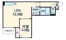 Jack chujoI 2階1LDKの間取り