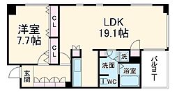 御棚町ヒルズ 3階1LDKの間取り