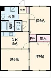 レジデンス・ラ・セーヌ 1階3DKの間取り