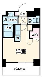 エステシア名駅 10階ワンルームの間取り