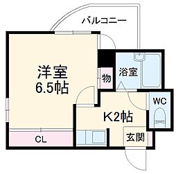 Ｙ2　ジングウ 3階1Kの間取り
