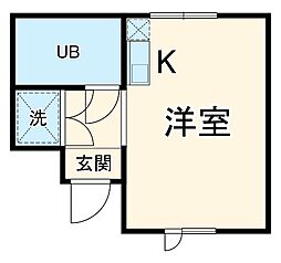 エムズ東船橋 2階ワンルームの間取り
