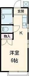 AP足立 2階ワンルームの間取り