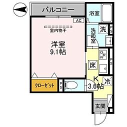 ＡＫコンフォルト高崎栄町 103 1階1Kの間取り
