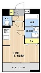 LIBTH松山III 11階ワンルームの間取り
