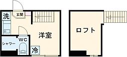 ワイズときわ台 1階ワンルームの間取り