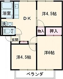 メゾンシライト 1階3DKの間取り