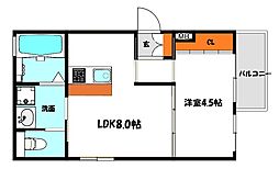 Neo Smart古川橋 1LDKの間取図画像