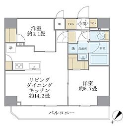 アジールコート町屋 8階2LDKの間取り