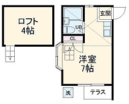 スプリングヒルI 2階ワンルームの間取り