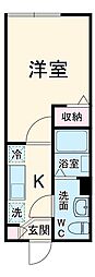 モダンアパートメント津田沼EAST 1階1Kの間取り