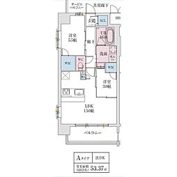 スプランディッド城東関目 4階2LDKの間取り