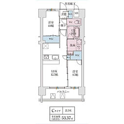 スプランディッド城東関目 4階2LDKの間取り