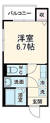 JR川越線 指扇駅 徒歩9分の賃貸アパート 3階1Kの間取り
