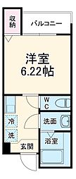 JR川越線 指扇駅 徒歩9分の賃貸アパート 2階1Kの間取り