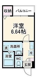 JR川越線 指扇駅 徒歩9分の賃貸アパート 3階1Kの間取り