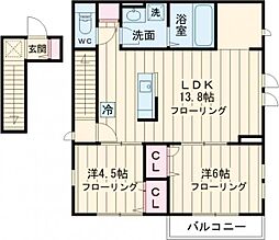 Ｈｏｕｓｅ　Ｔ 2階2LDKの間取り
