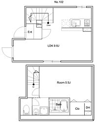 GLACIS 地下1階1LDKの間取り