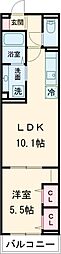 JR中央線 国分寺駅 徒歩21分の賃貸アパート 3階1LDKの間取り