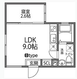 ラヴィージェ赤羽 1階1LDKの間取り