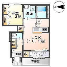 レポネリオ 1階1LDKの間取り
