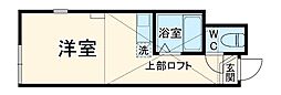 ユナイト希望ヶ丘ヘンリックイプセン 2階ワンルームの間取り