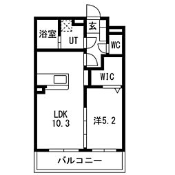 思川レジデンス 3階1LDKの間取り