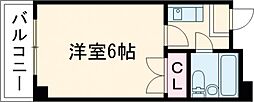 サン・ウエスト 2階1Kの間取り