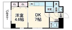 ステイビルII 7階1DKの間取り