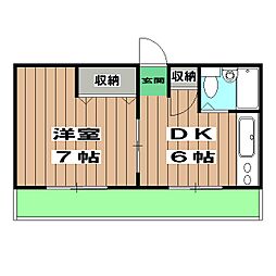 うずまさハイツ 3階1DKの間取り