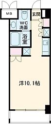 都営三田線 三田駅 徒歩7分の賃貸マンション 5階ワンルームの間取り