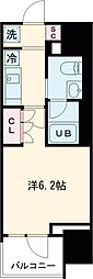 ジオエント白金台 1Kの間取図画像