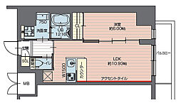 日暮里舎人ライナー 西新井大師西駅 徒歩3分の賃貸マンション 2階1LDKの間取り