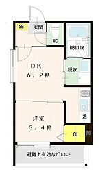 KayOto residence 久世上久世町 2階1DKの間取り