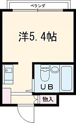 用賀山浦ビル 4階ワンルームの間取り