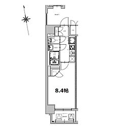 S-RESIDENCE今池beleta 2階1Kの間取り